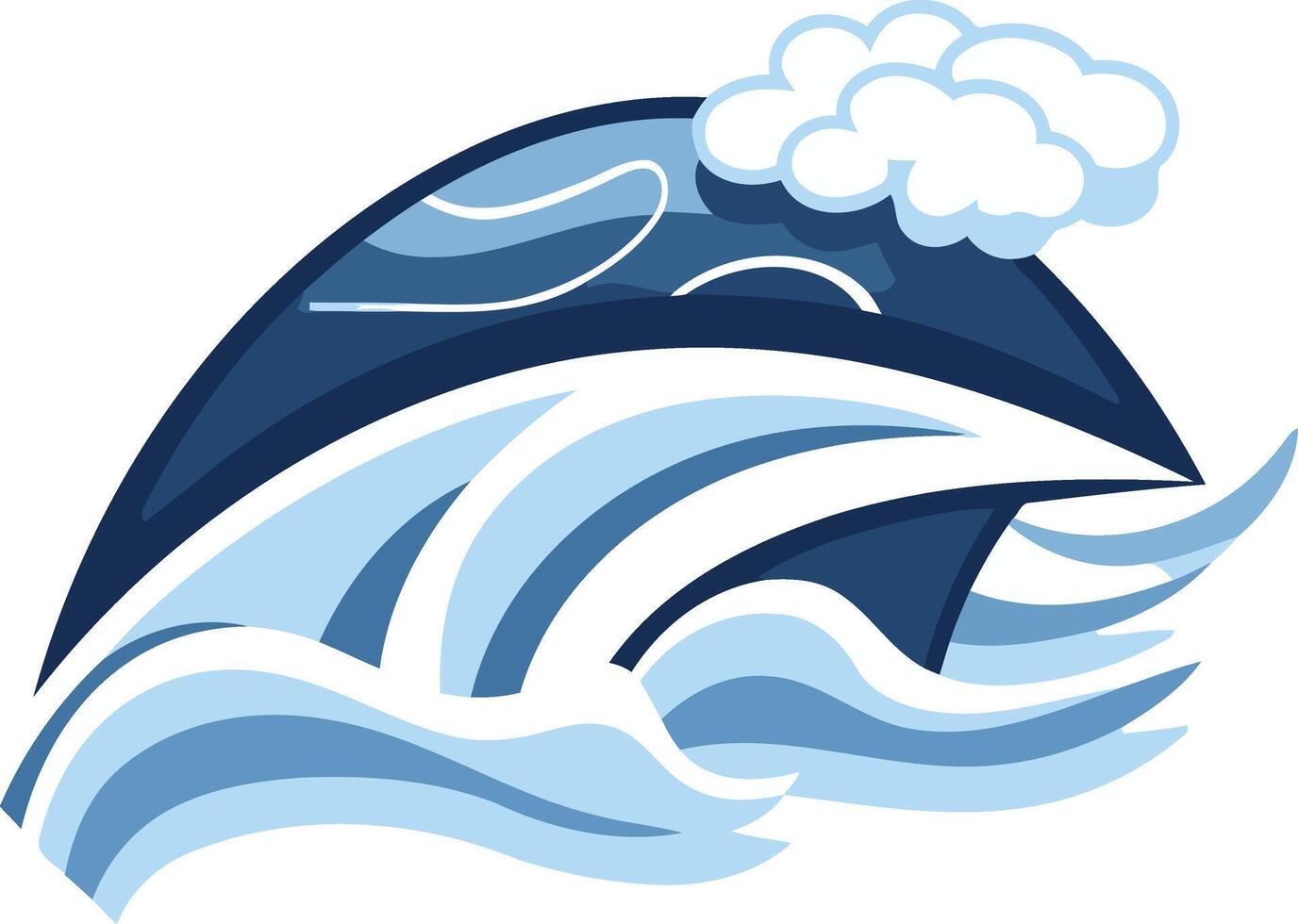 Stylized Ocean Wave Illustration vector