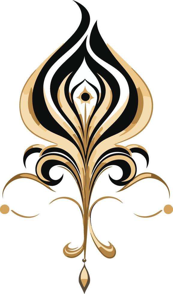 Abstract Gold and Black Floral Design vector