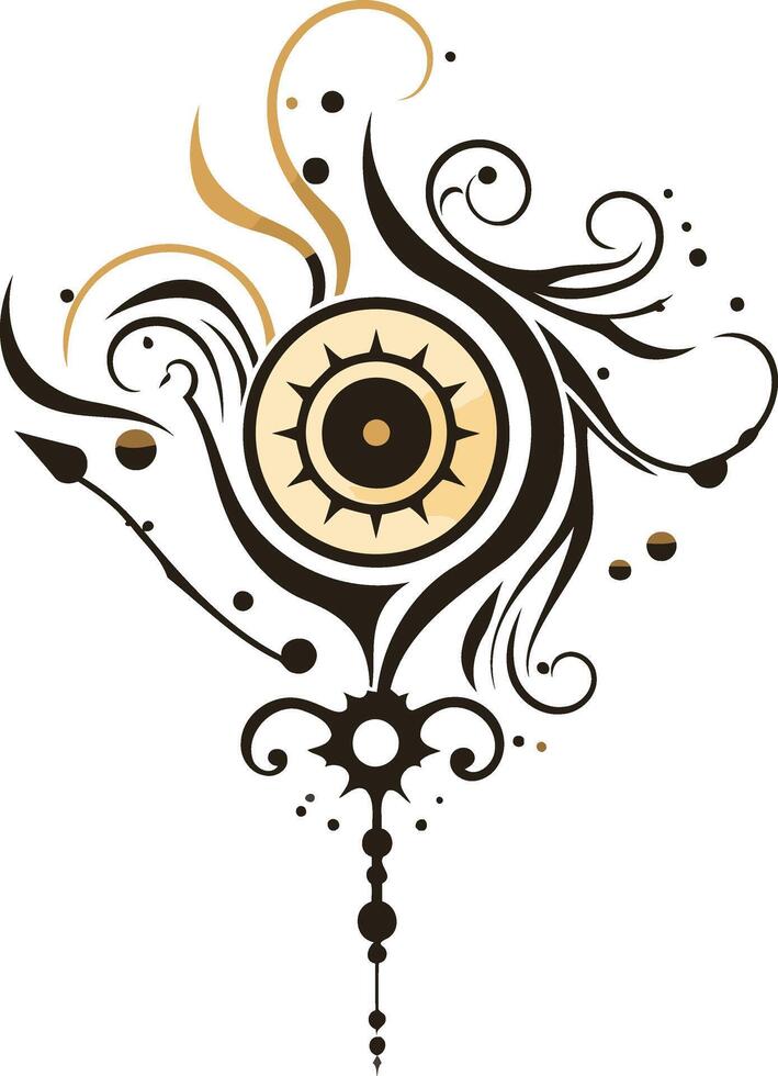 Abstract Floral Design with a Circular Motif vector