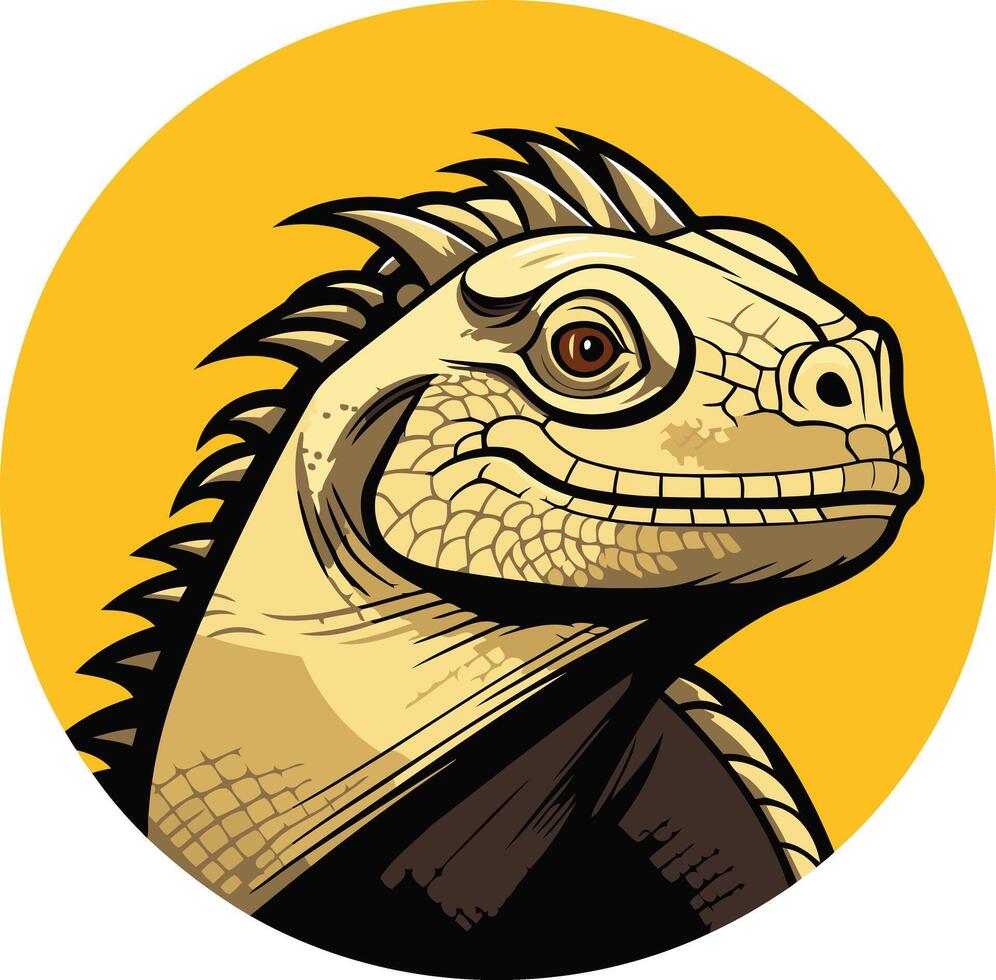 Illustration of an Iguana's Head vector