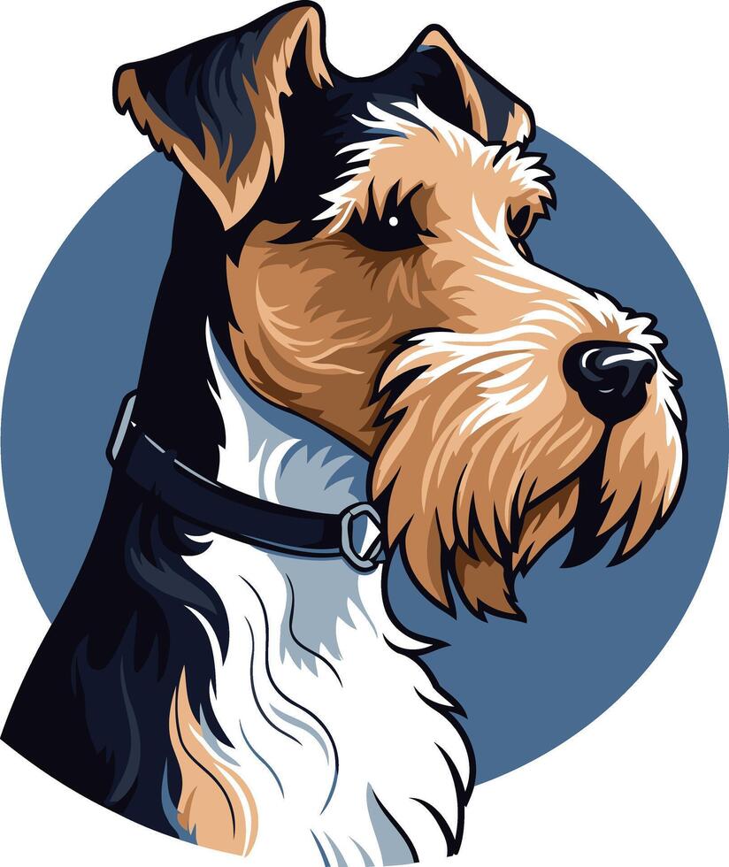 Wirehaired Fox Terrier Portrait vector