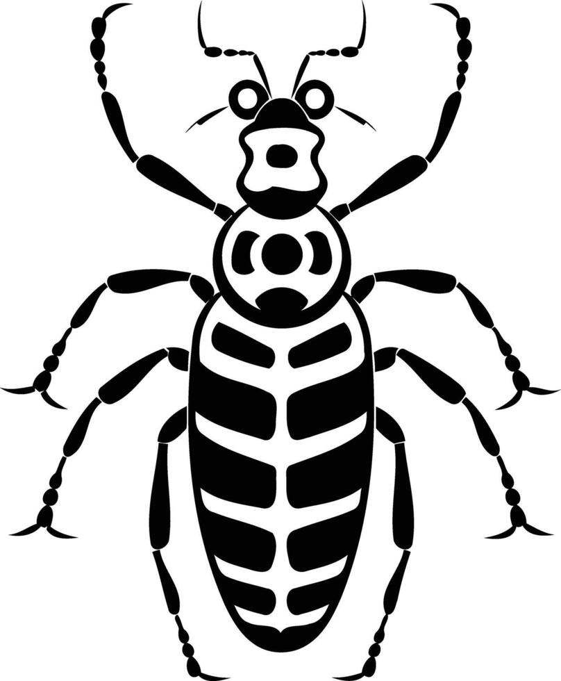 Stylized black and white insect illustration, perfect for tattoo designs, graphic design projects, or branding vector