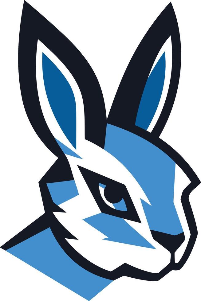 Blue and White Bunny Mascot Design vector