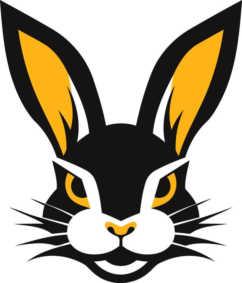Black Rabbit Mascot with Yellow Ears vector