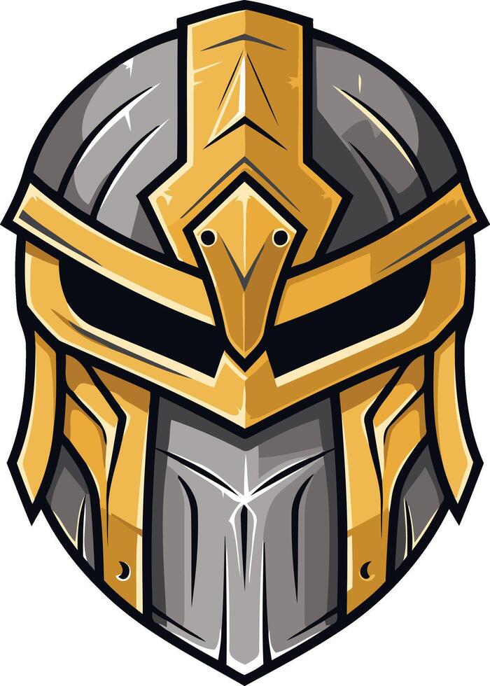 Golden Knight Helmet Illustration vector