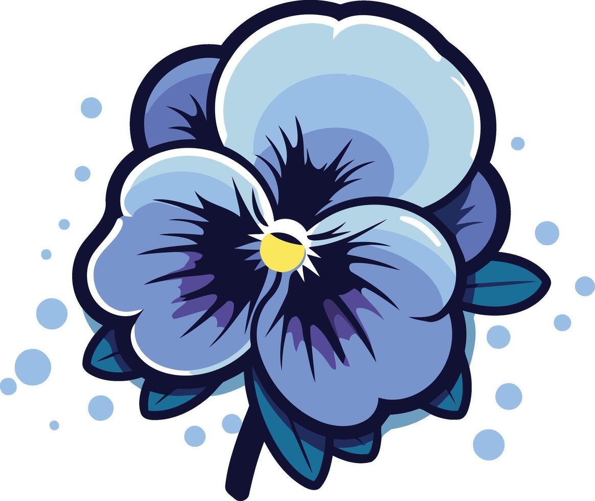 Vibrant Blue Pansy Flower Illustration vector