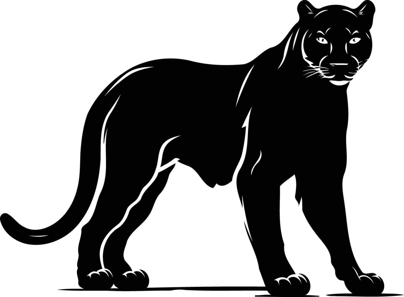 Powerful black panther silhouette, perfect for logos, designs, and prints vector