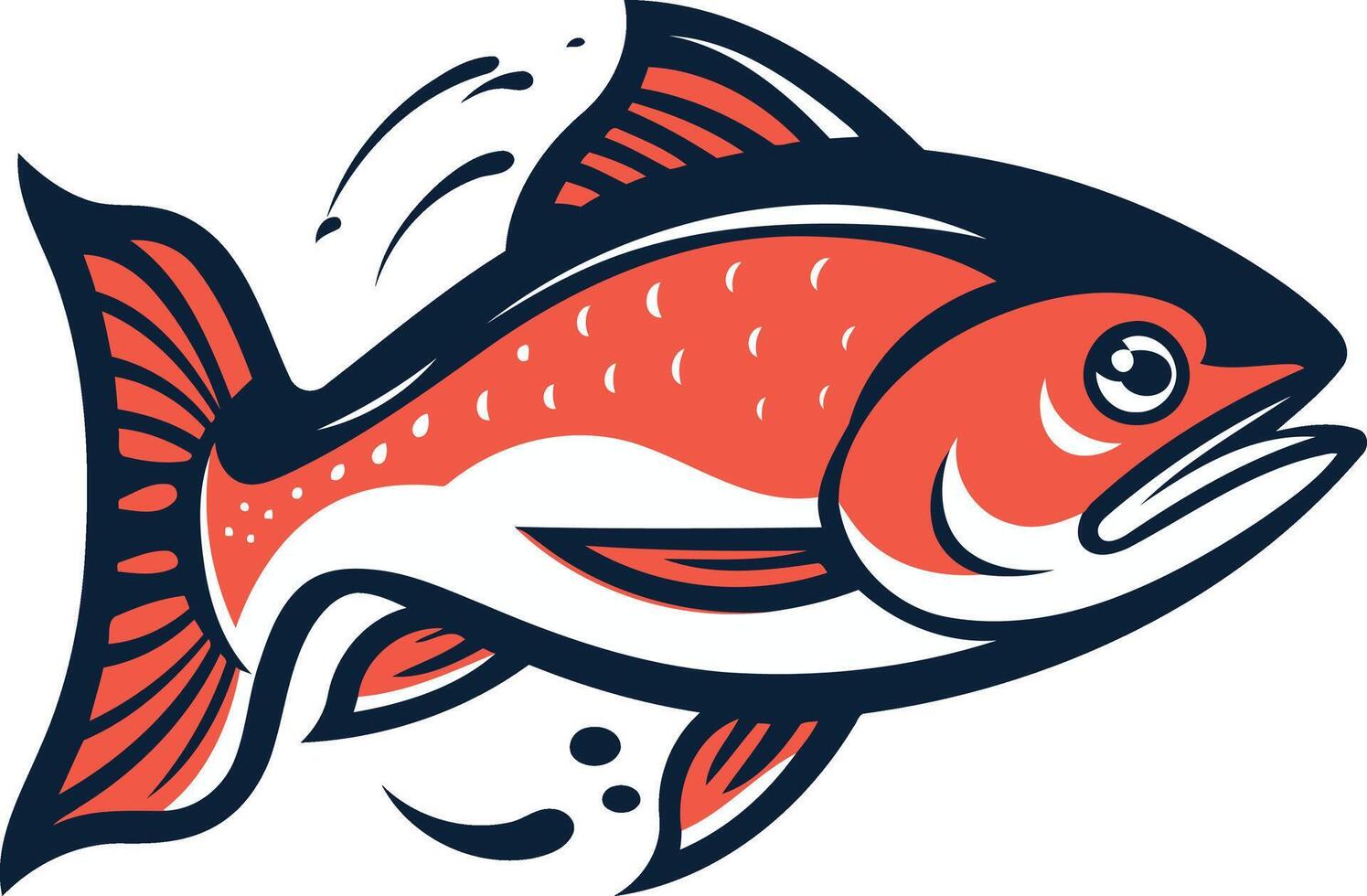 Red Fish with Tail Splash Illustration vector