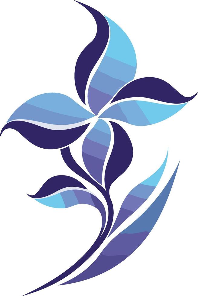 Abstract Floral Illustration with Blue and Purple Tones vector