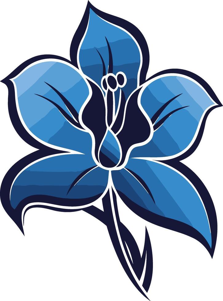 Stylized Blue Flower Illustration vector