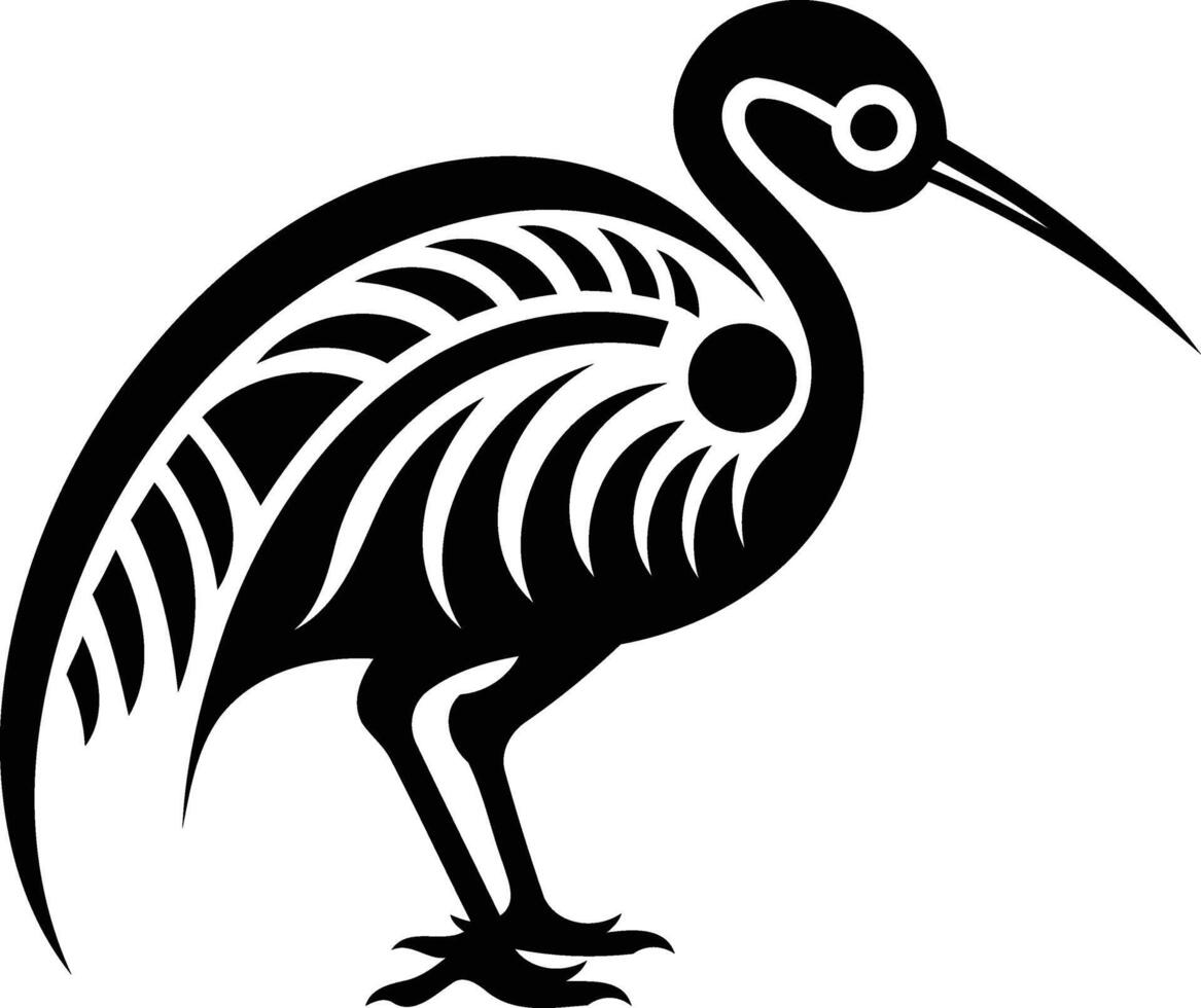 Stylized tribal tattoo design of a bird, perfect for adding a bold, tribal element to your projects vector