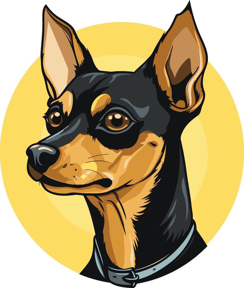 Portrait of a Miniature Pinscher vector
