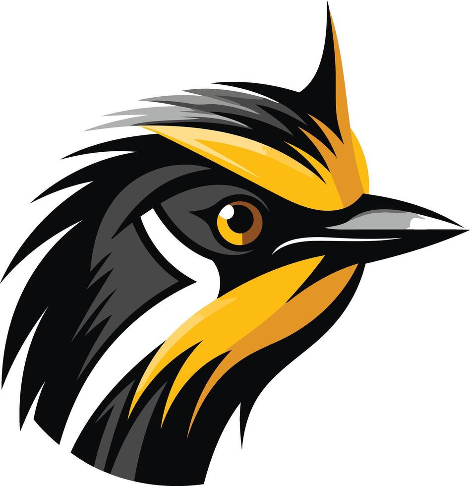Black and Yellow Bird Illustration vector