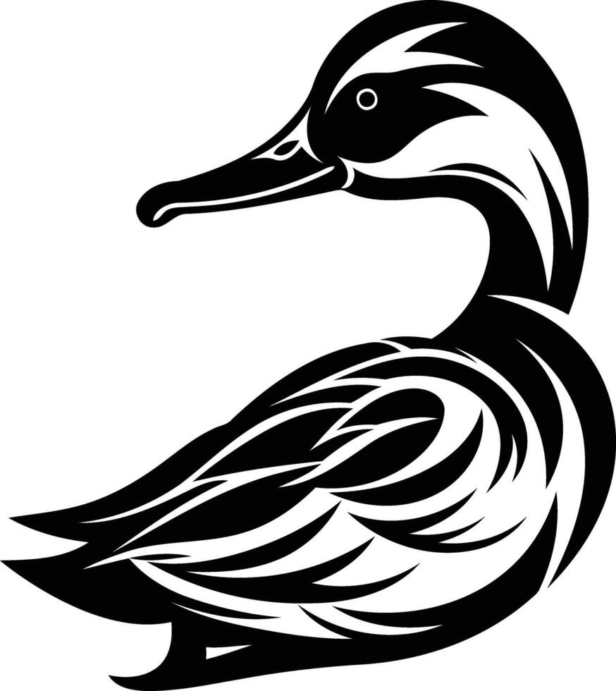 A stylized, tribal inspired duck silhouette vector