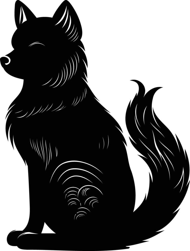 A simple yet elegant silhouette of a dog sitting, perfect for logos, designs, and illustrations vector