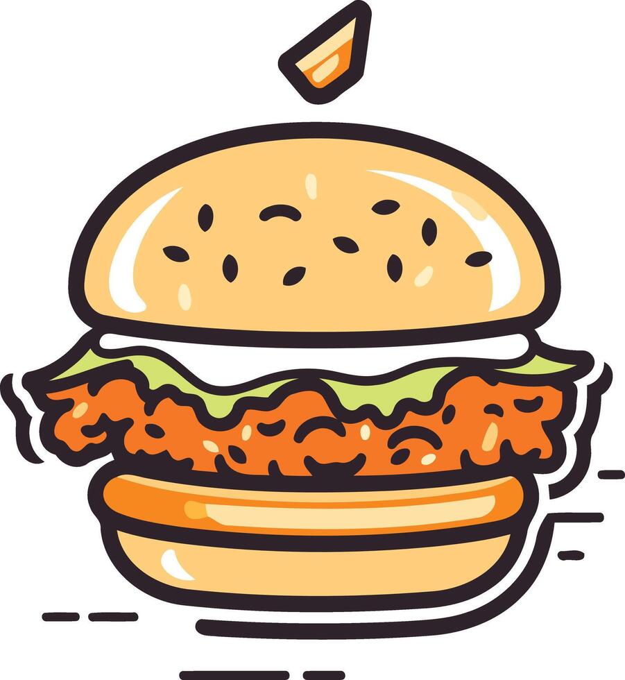 Cartoon Illustration of a Delicious Burger vector
