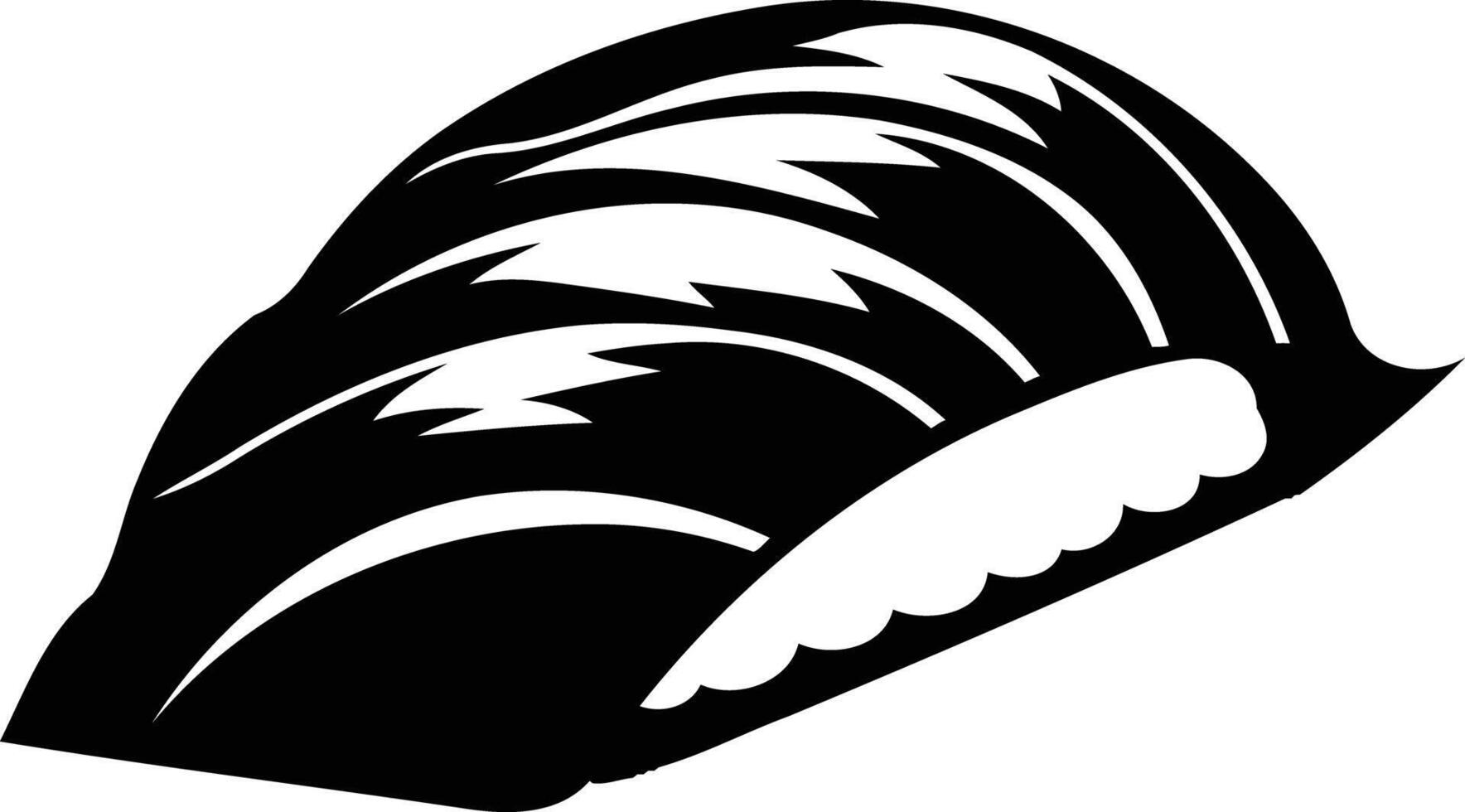 Bold black and white silhouette of a single piece of sushi vector