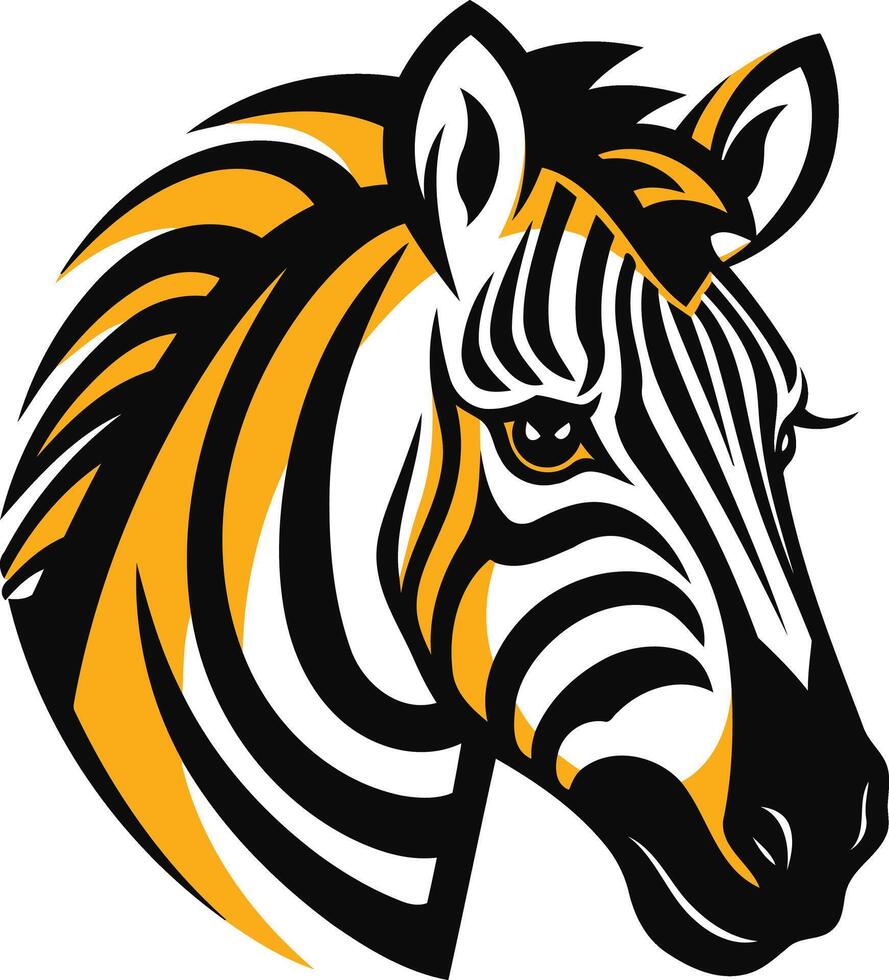Zebra Head with Bold Stripes vector
