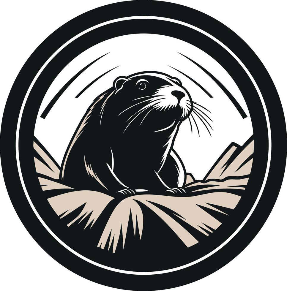 Gopher in a Circular Emblem vector