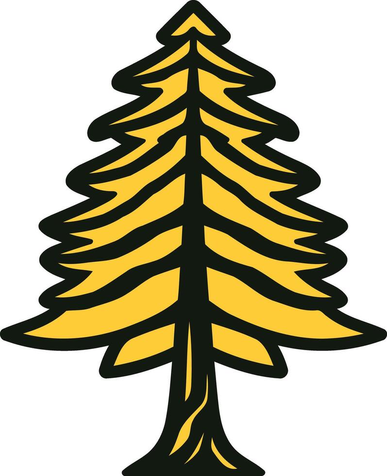 Golden Pine Tree Illustration vector