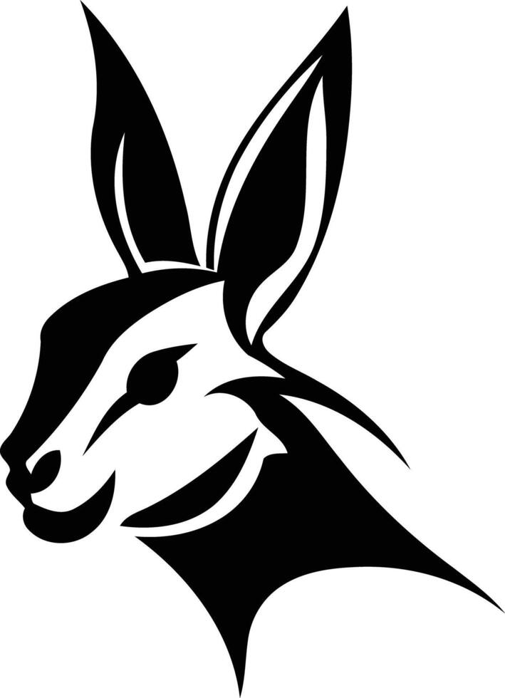 A striking black and white illustration of a rabbit's head, ideal for branding, tattoo designs, or as a powerful graphic element vector