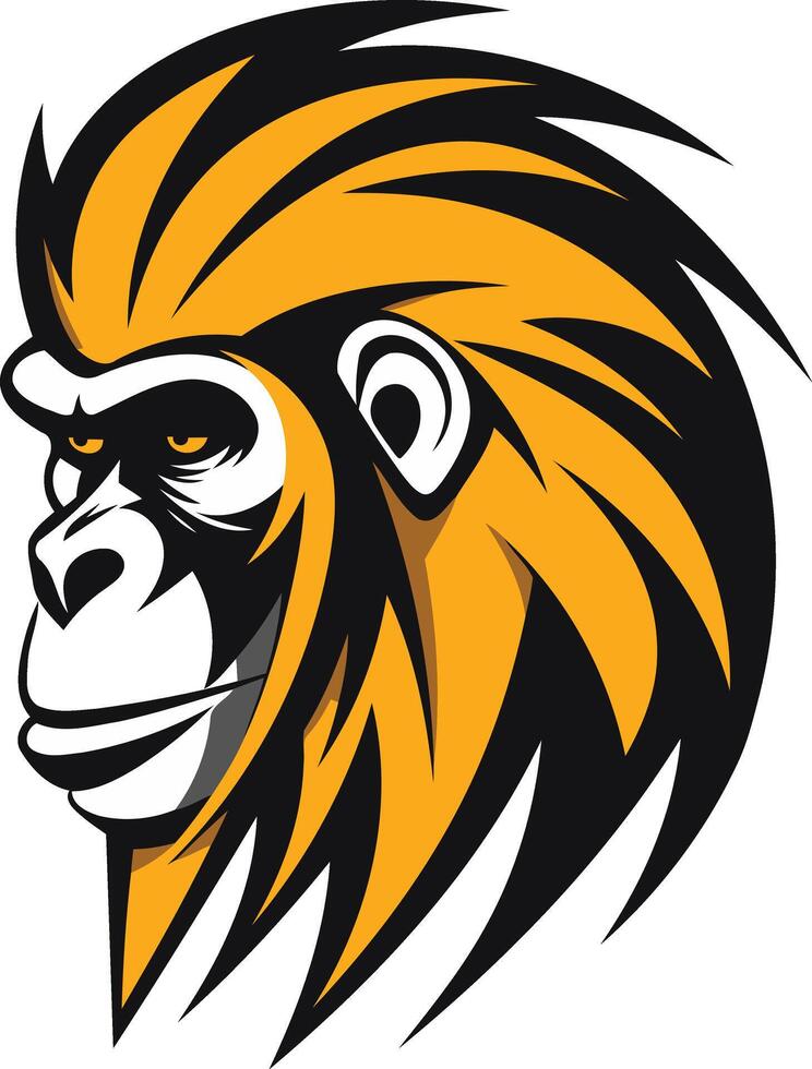 Gorilla Mascot with Fiery Mane vector