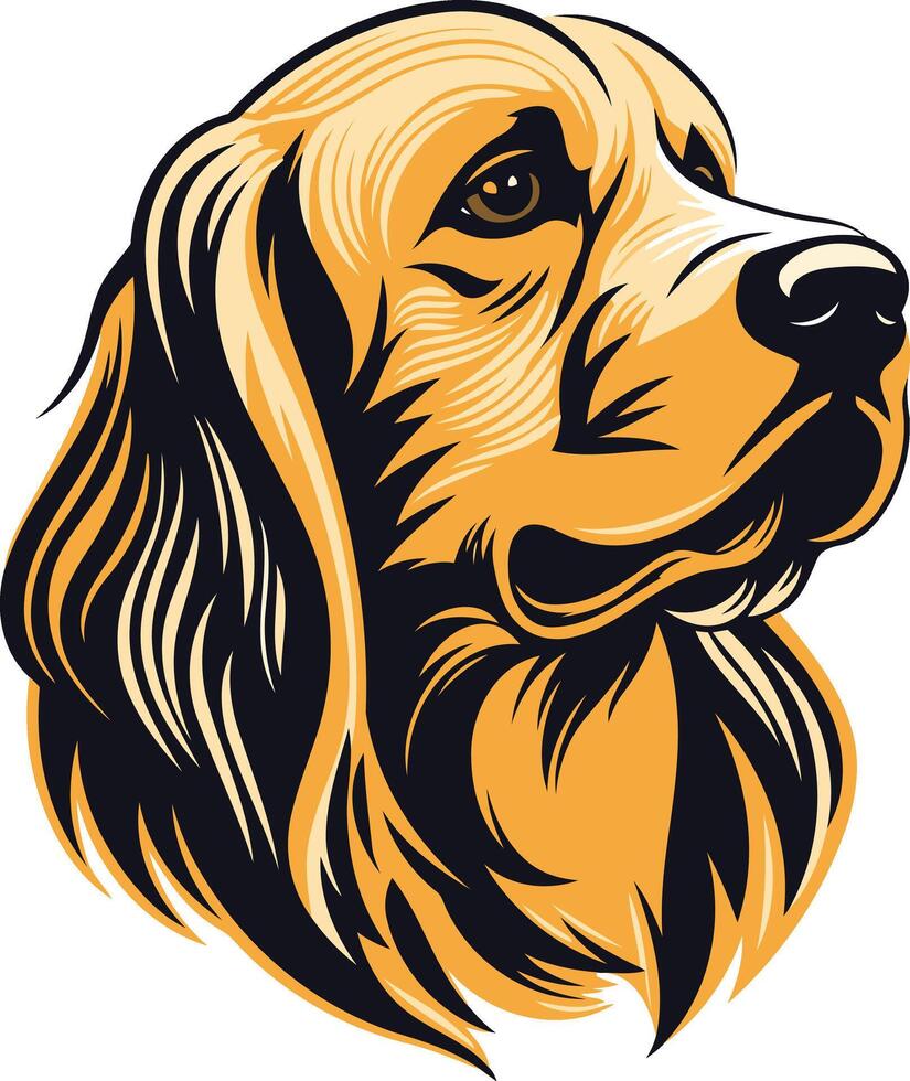 Golden Retriever Portrait in a element Style vector
