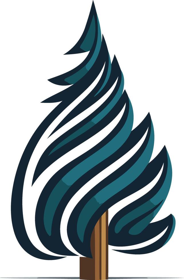 Stylized Evergreen Tree Illustration vector