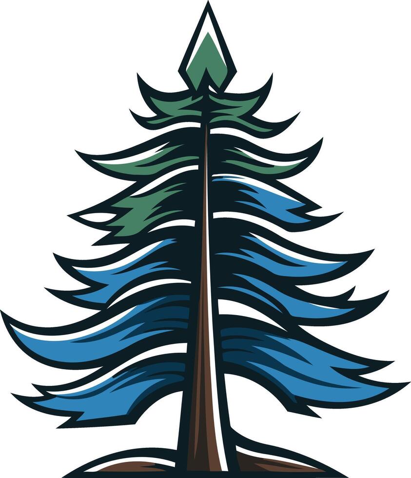 Stylized Evergreen Tree Illustration vector