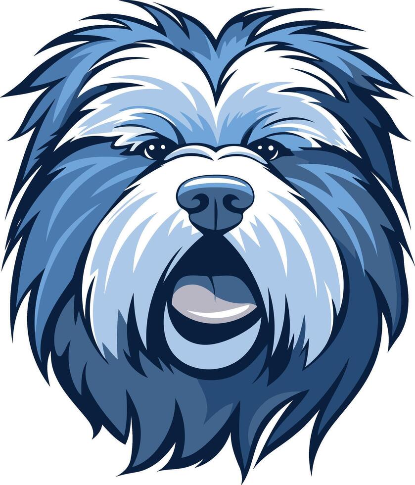 Cartoon Portrait of a Fluffy Dog vector