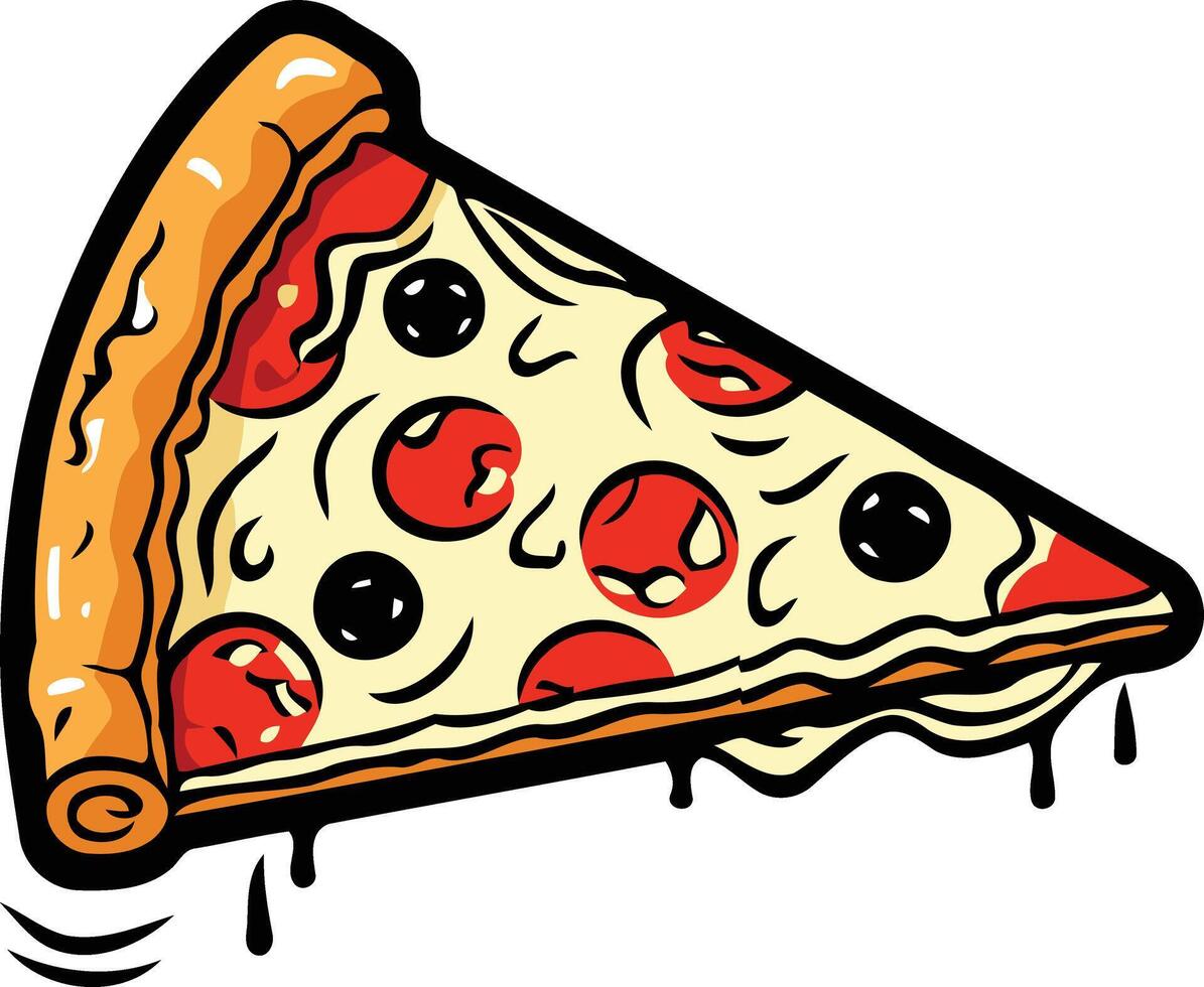 Delicious Slice of Pizza with Melted Cheese vector