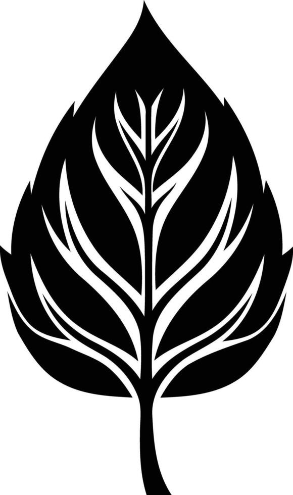 Stylish black and white leaf design, perfect for logos, branding, and nature themed projects vector
