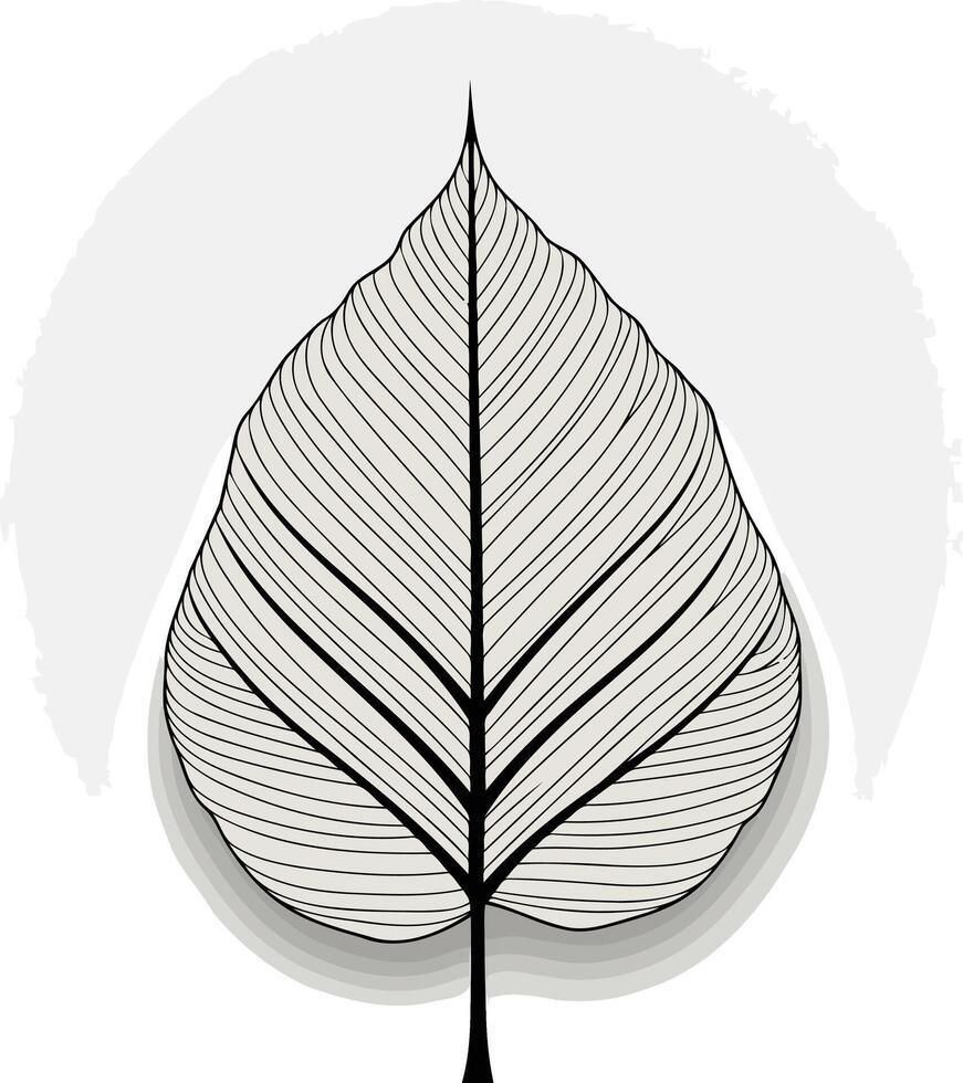 Single Leaf Illustration on a Grey Background vector
