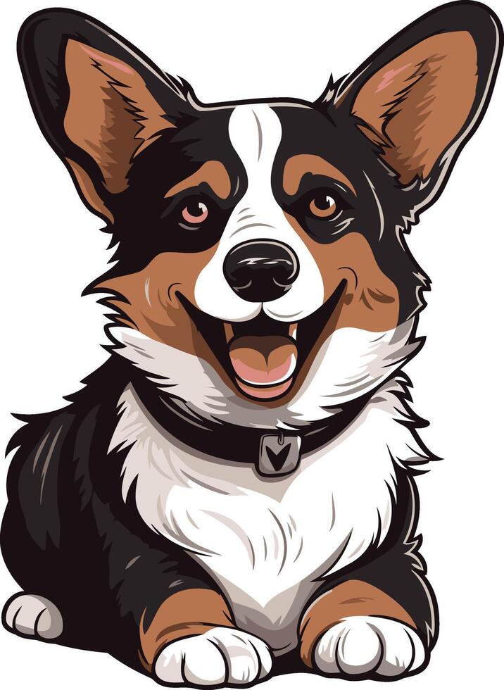 Happy Cardigan Welsh Corgi Cartoon vector