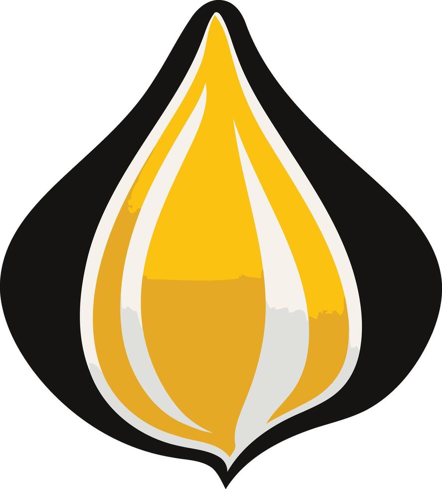 Simple Illustration of a Golden Garlic Clove vector