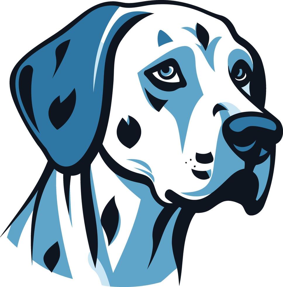 Blue Dalmatian Dog Portrait vector