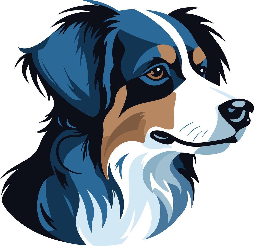 Blue Merle Australian Shepherd Portrait vector