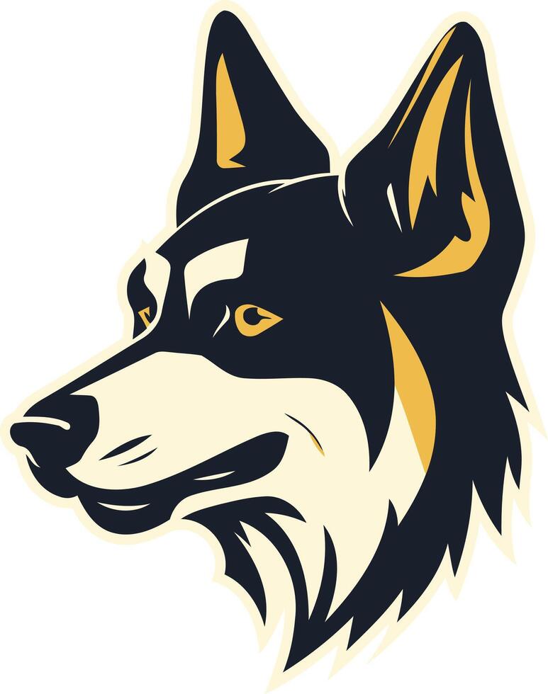 Wolf Head Illustration in Retro Style vector