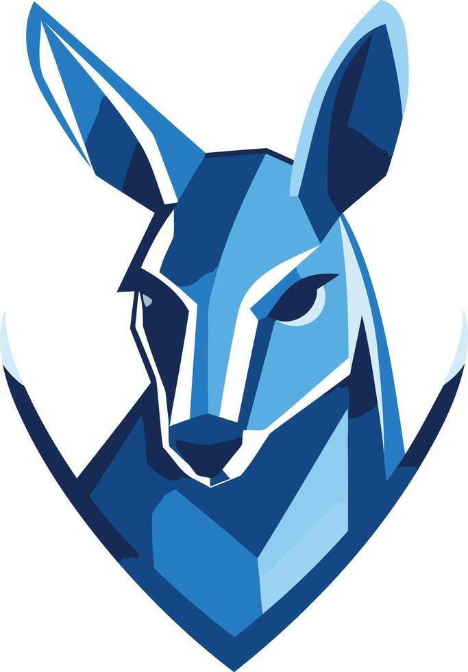 Abstract Blue Kangaroo Head vector