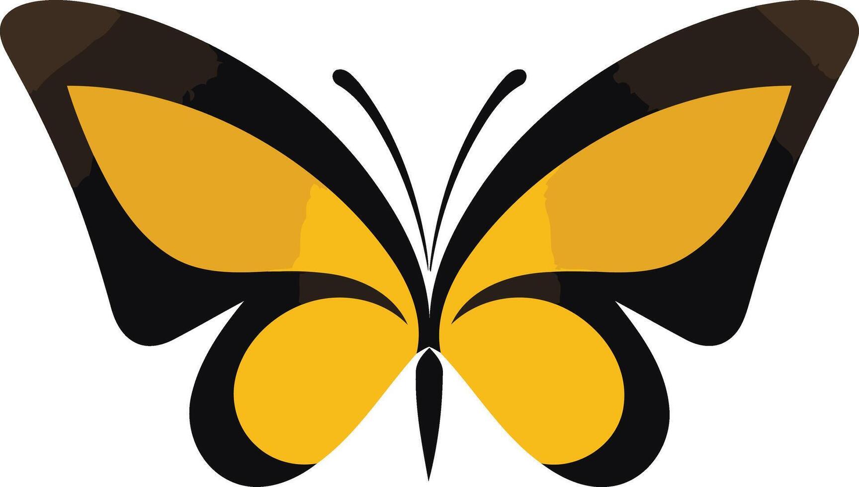Yellow and Black Butterfly Illustration vector