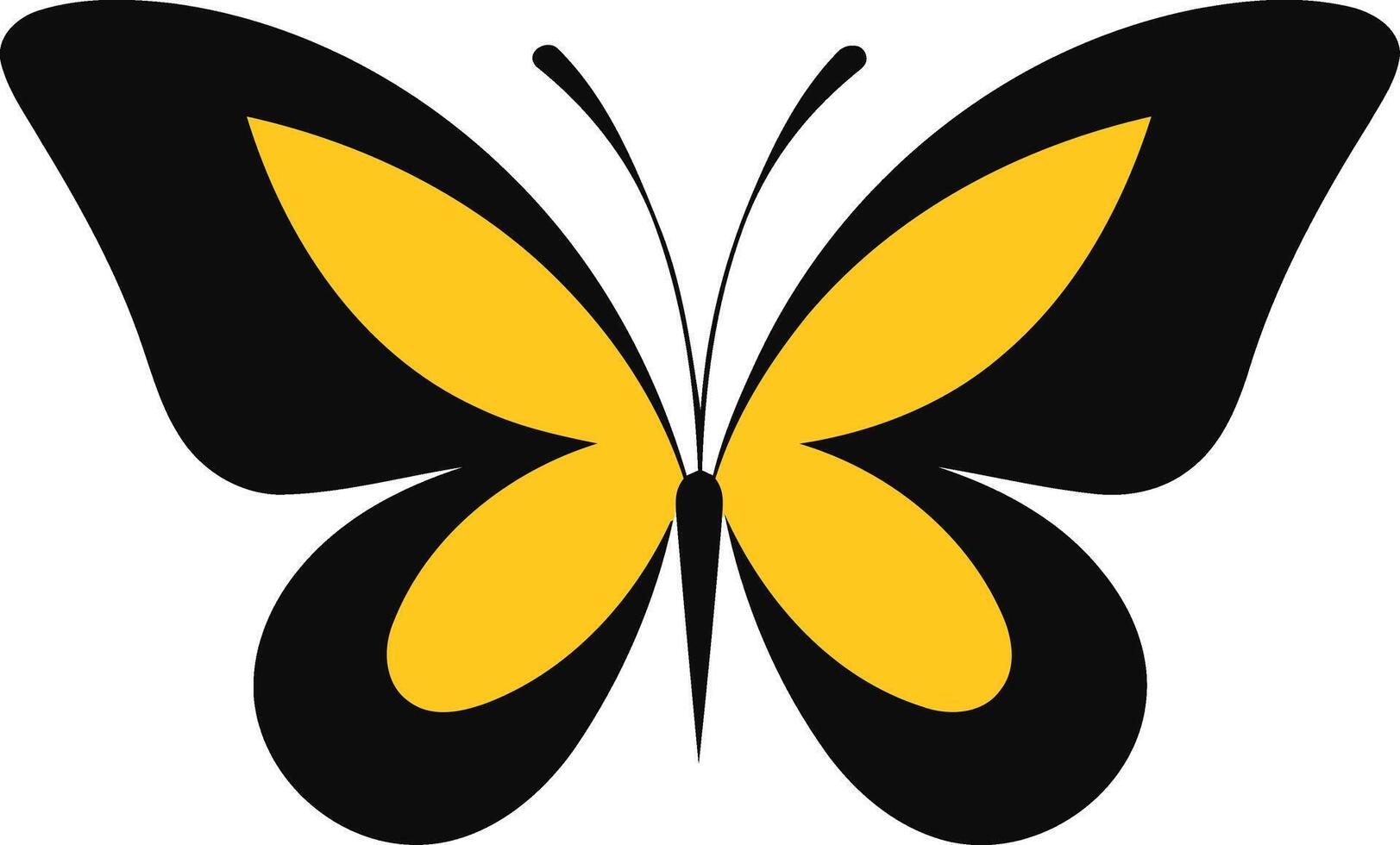 Yellow and Black Butterfly Illustration vector