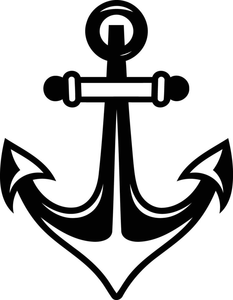 A simple and elegant black anchor illustration, perfect for nautical themed designs, logos, and branding vector