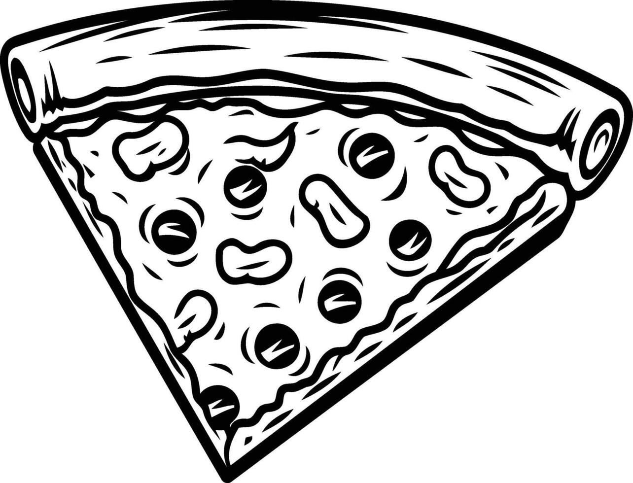 A vintage style illustration of a single slice of pizza, perfect for menus, food blogs, and social media vector
