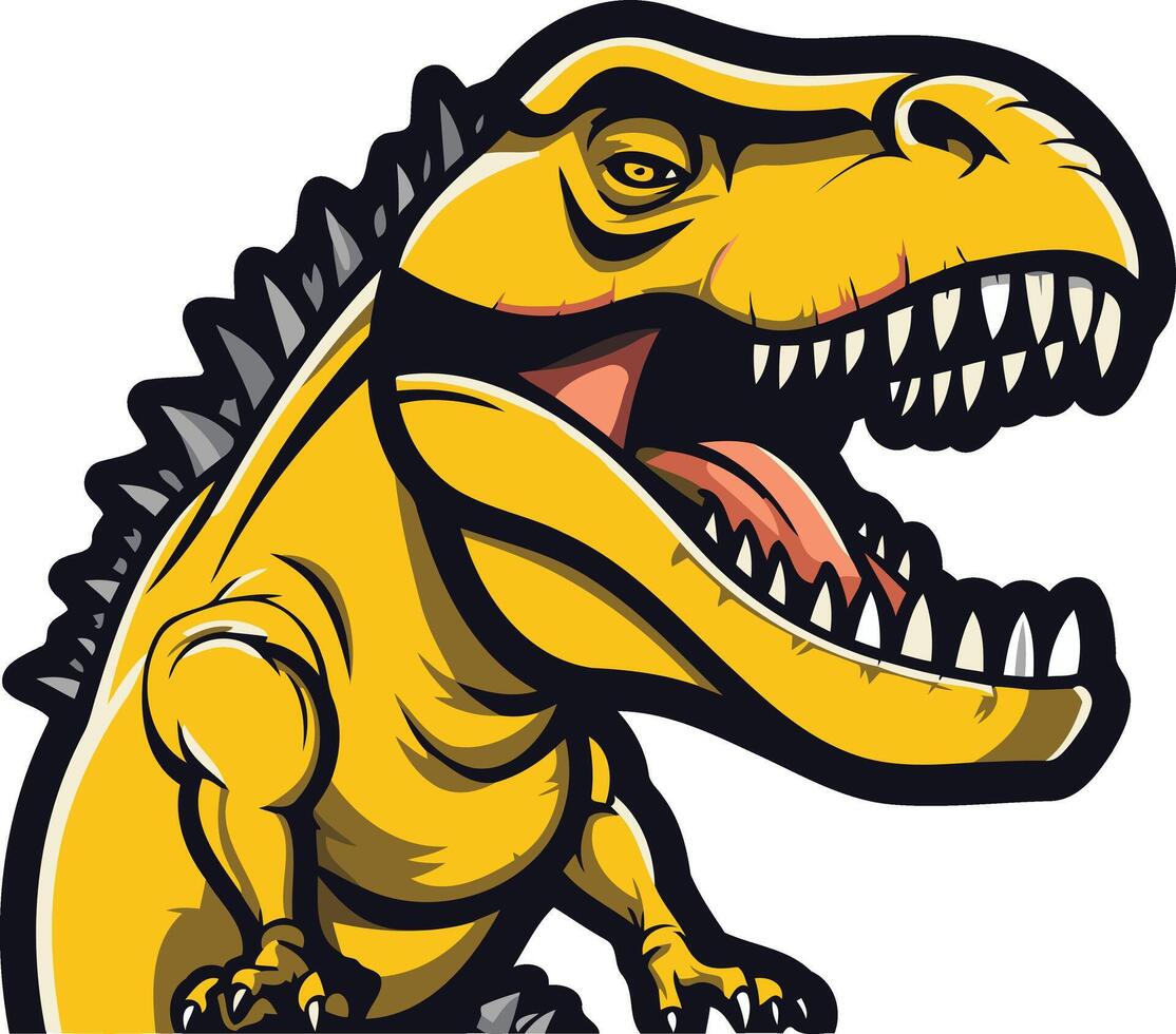 Yellow Tyrannosaurus Rex with Open Mouth vector