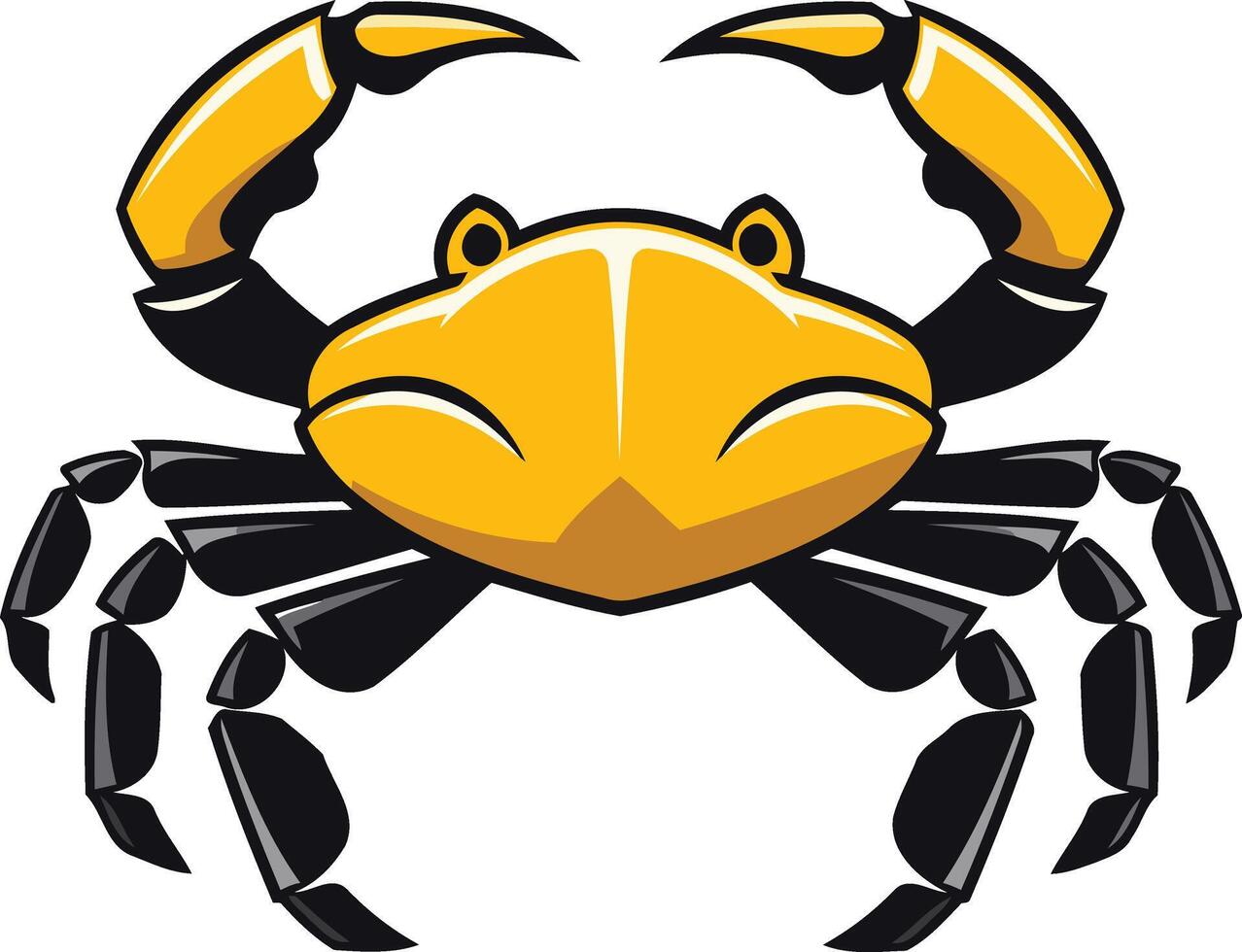 Cartoon Illustration of a Yellow Crab vector