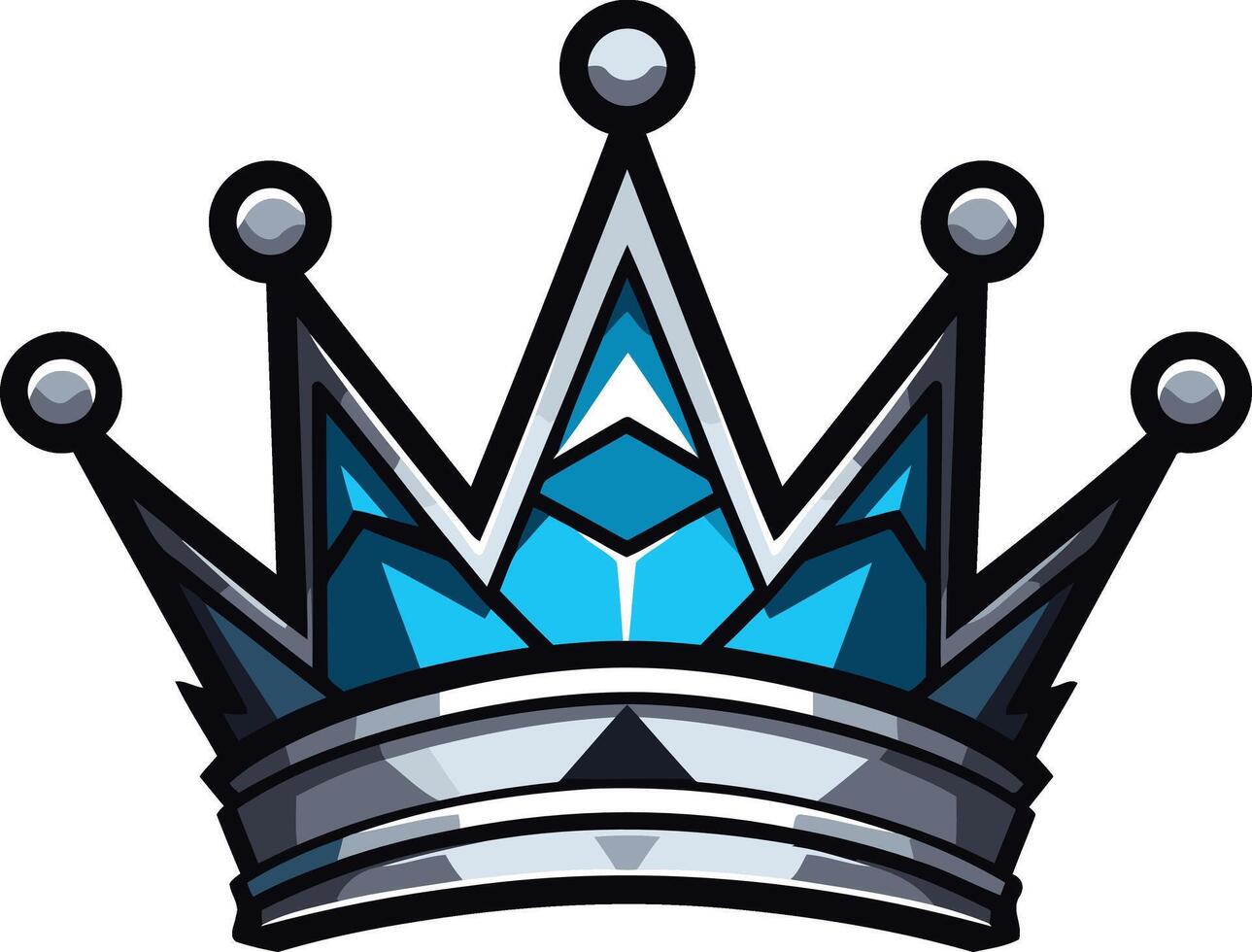 Blue and Silver Crown vector