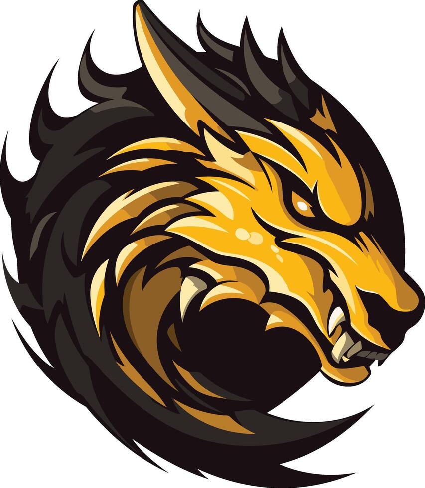 Golden Wolf Mascot Illustration vector