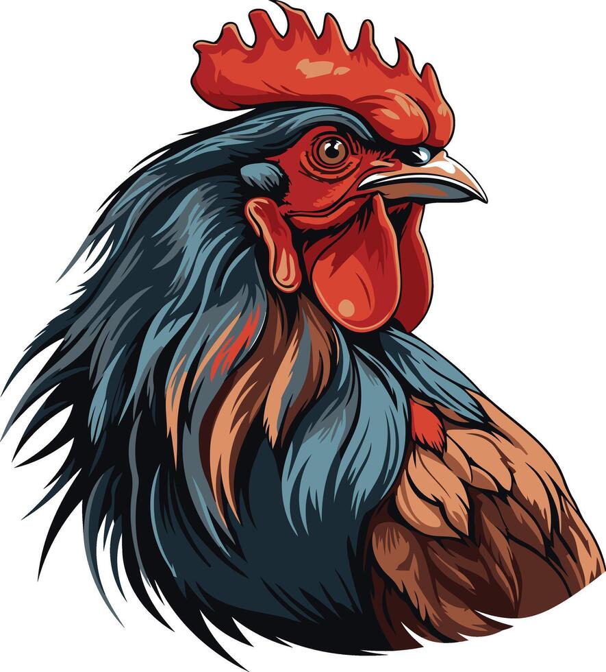 Rooster Portrait A Close Up Look vector