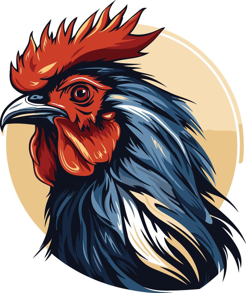 Bold Rooster Illustration in Vibrant Colors vector
