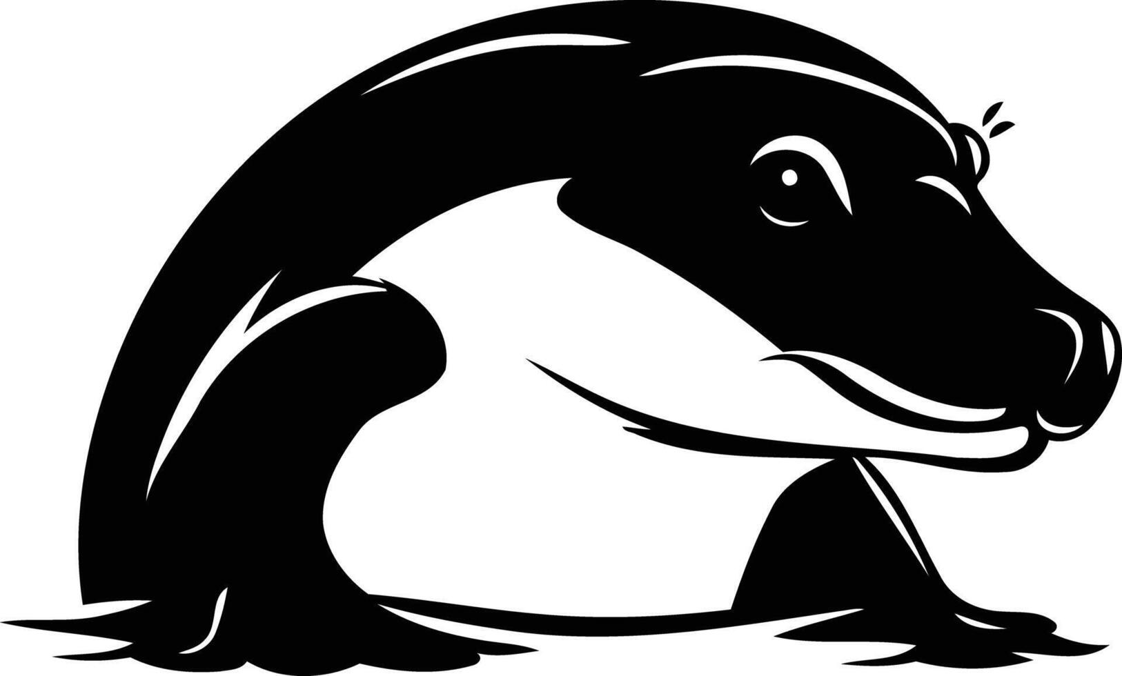 A bold and simplified silhouette of a badger, perfect for branding, logos, or illustrations vector